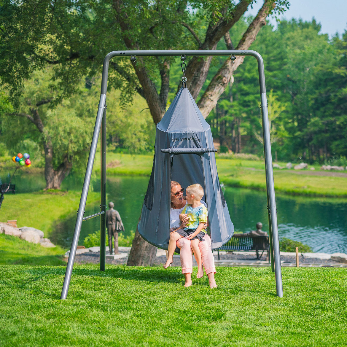 Discovery Kids Swing Set with Tent by gobaplay